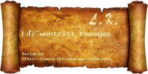 Löwentritt Kemenes névjegykártya