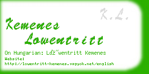 kemenes lowentritt business card
